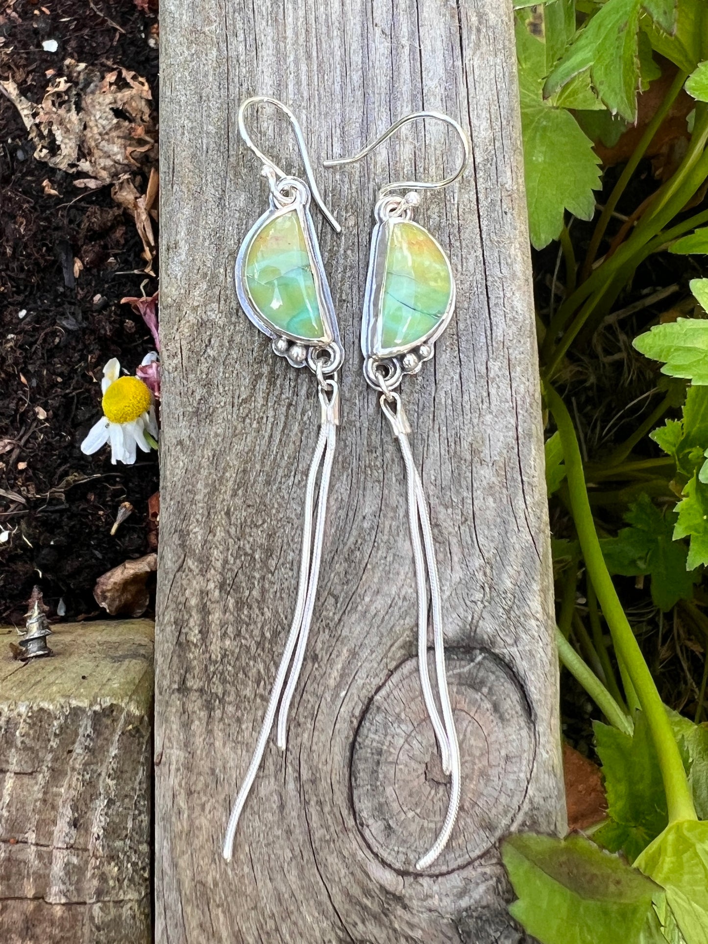 Opalised Wood Earrings