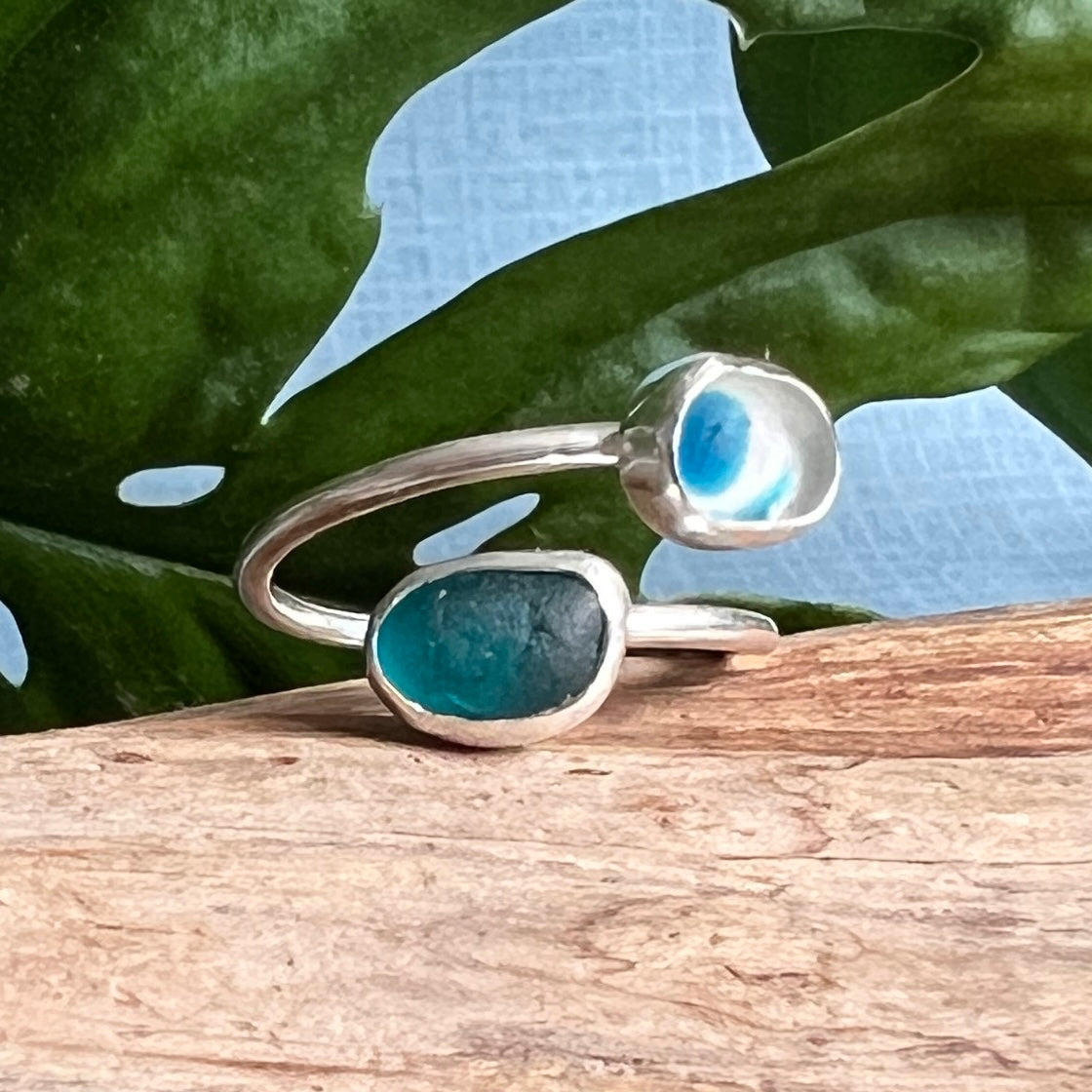 Adjustable Sea Glass Rings