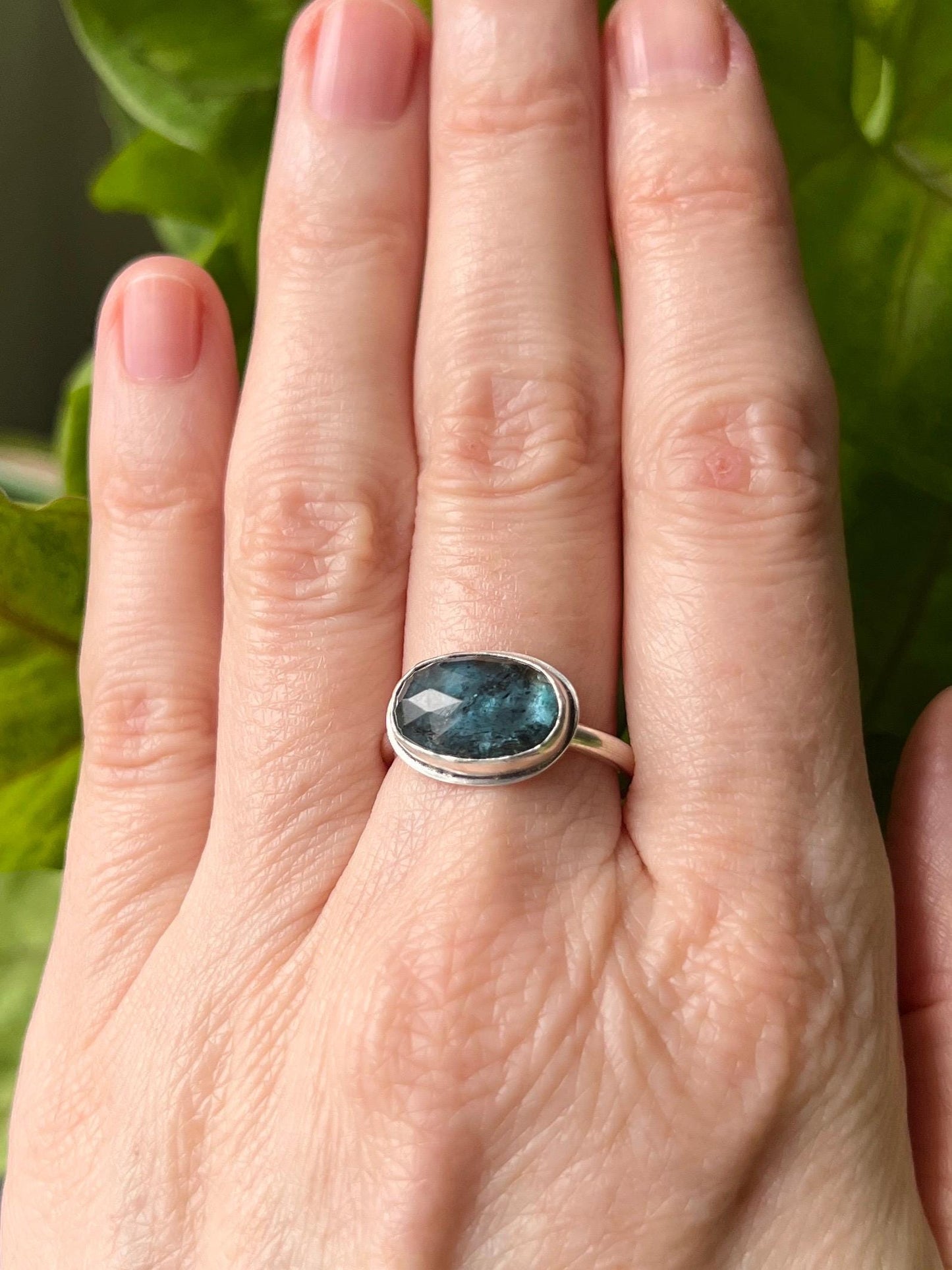 Indigo Moss Kyanite Ring