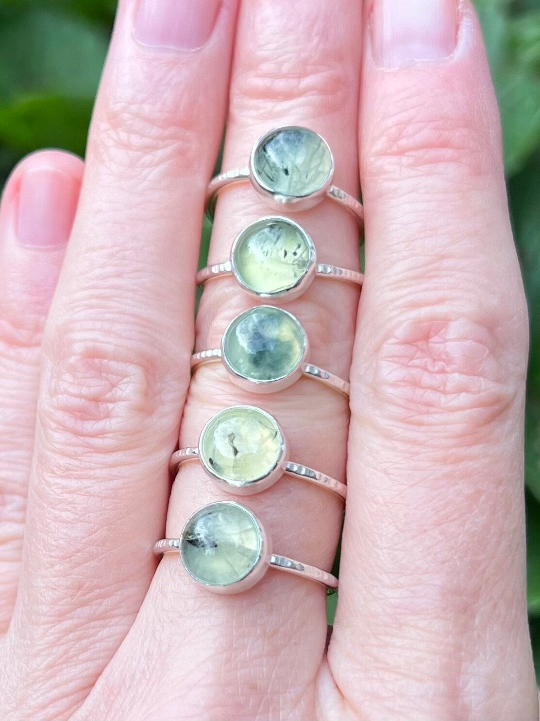 Prehnite Stacker Ring, various sizes available