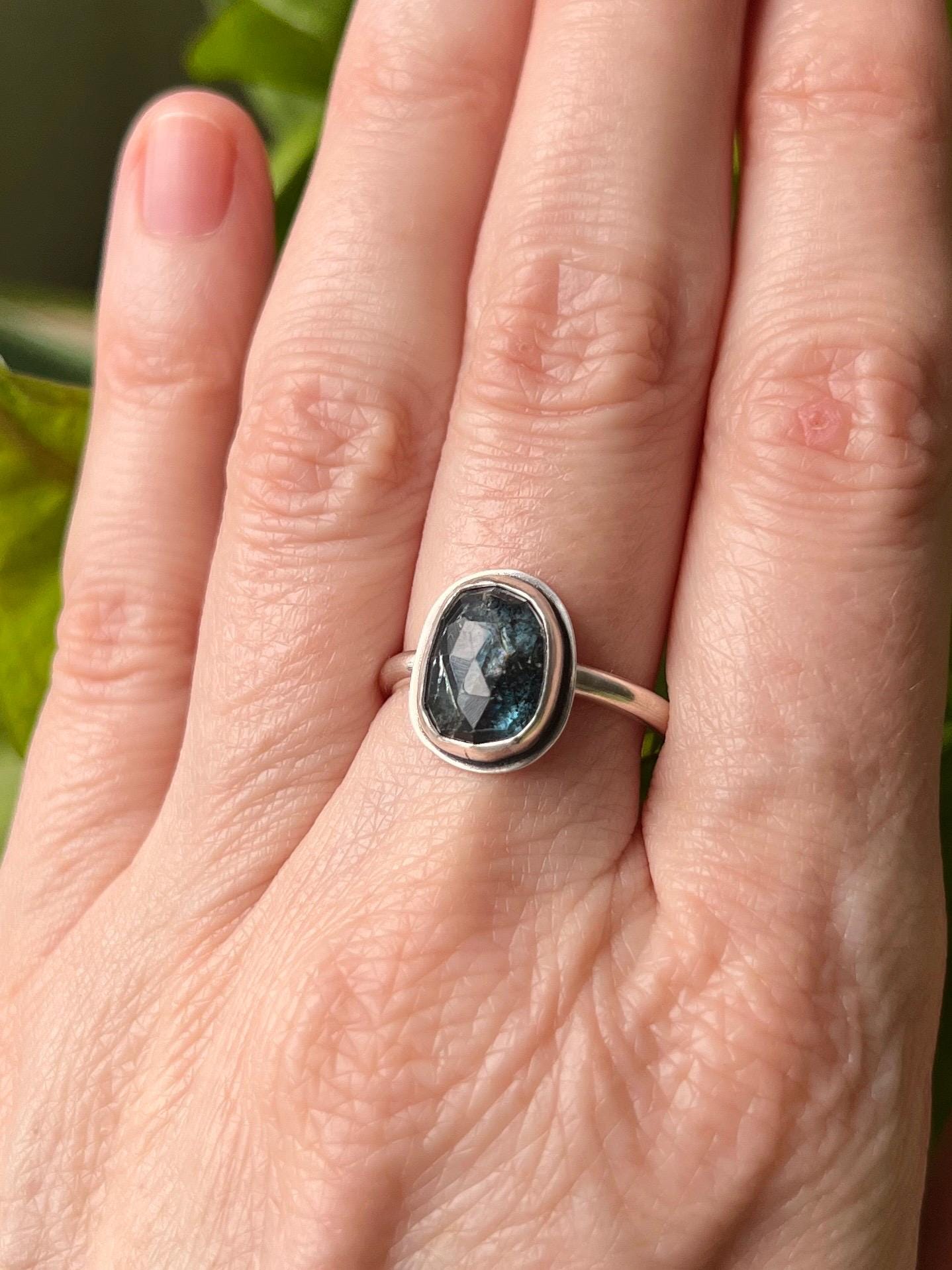 Indigo Moss Kyanite Ring