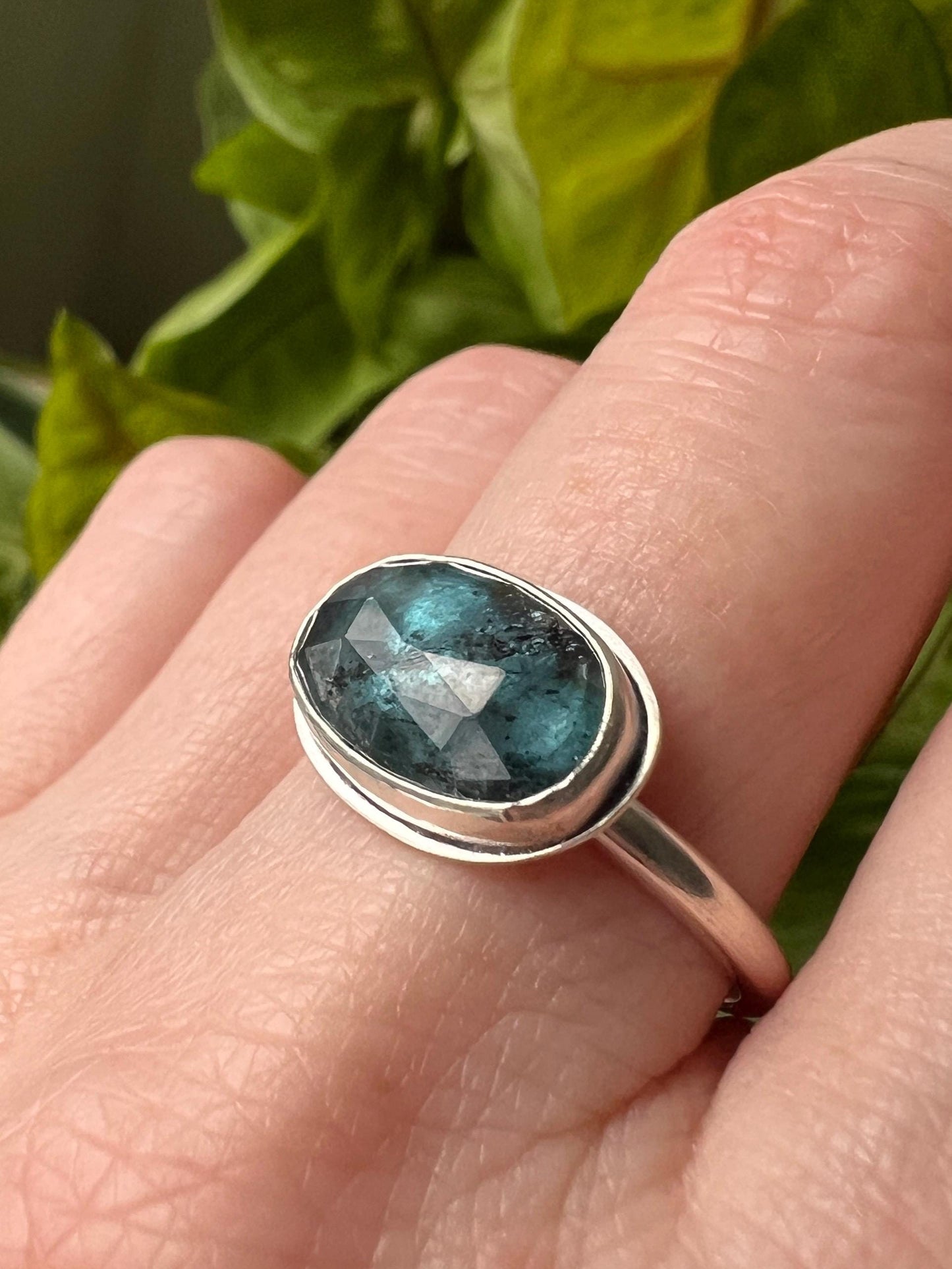 Indigo Moss Kyanite Ring
