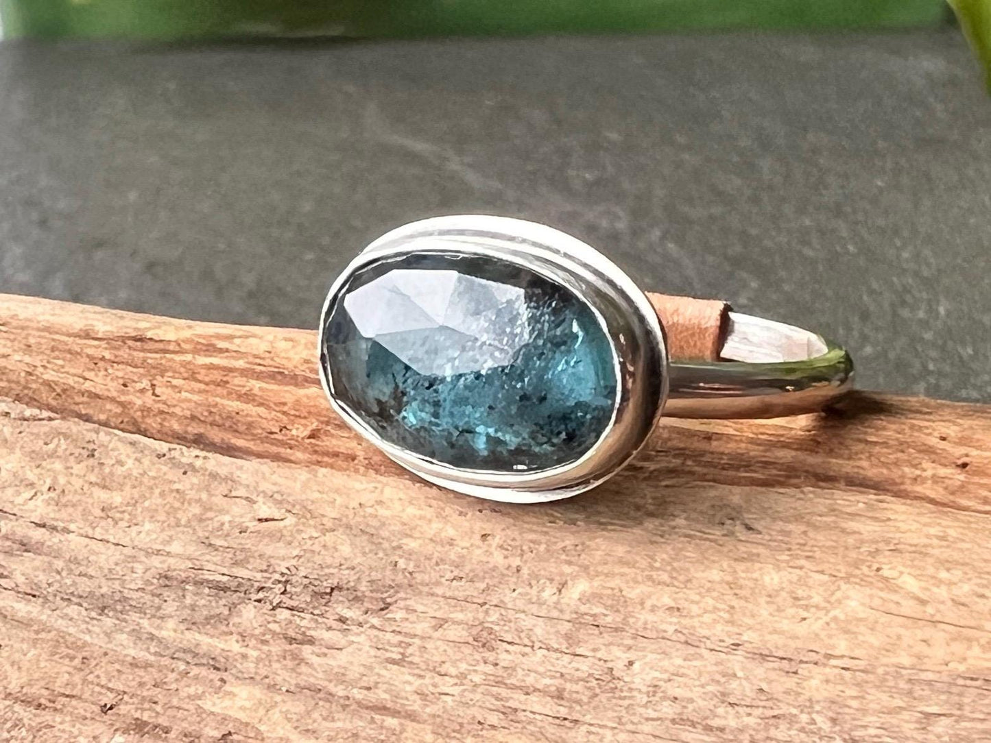 Indigo Moss Kyanite Ring