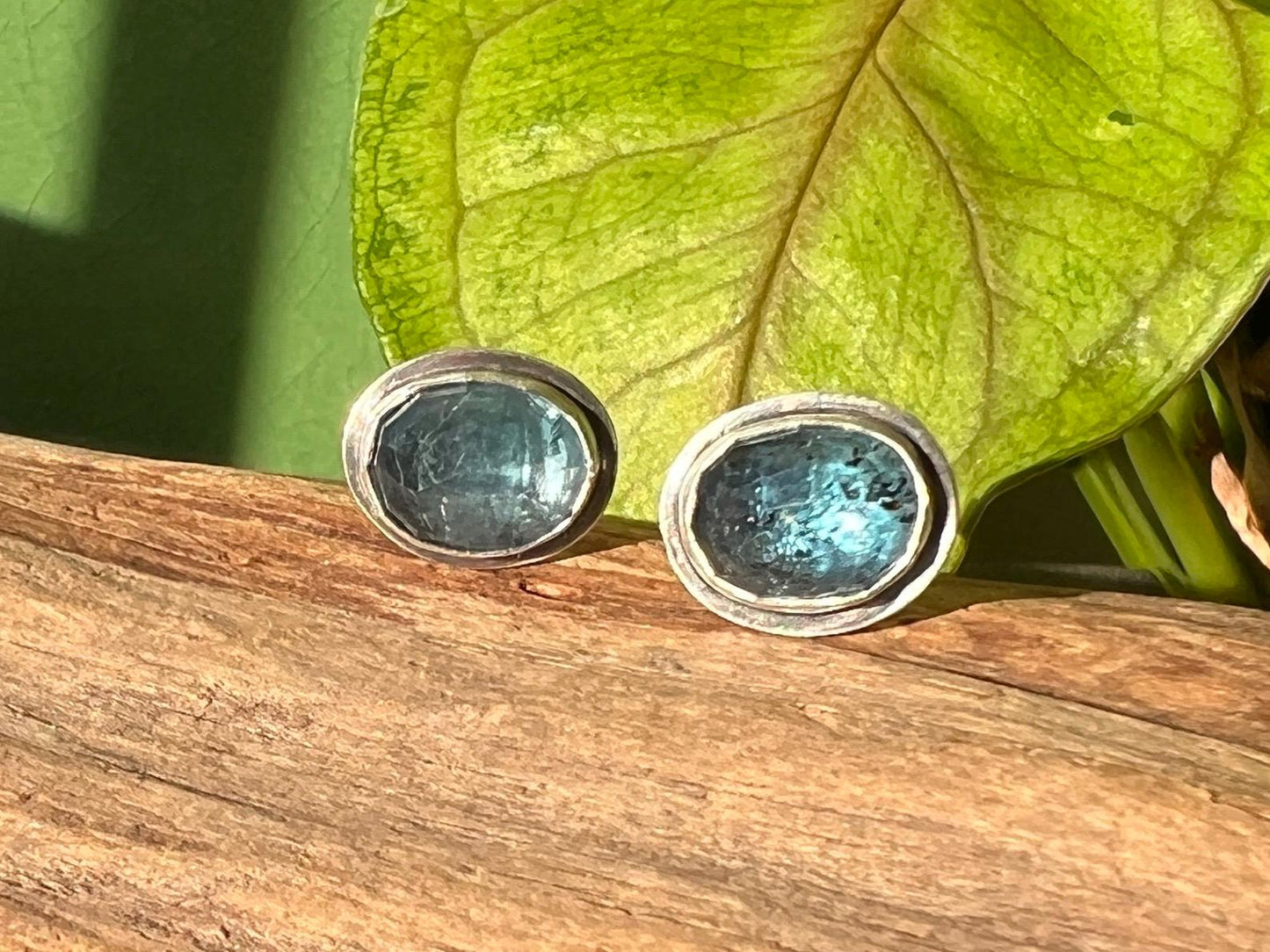 Indigo Moss Kyanite Studs