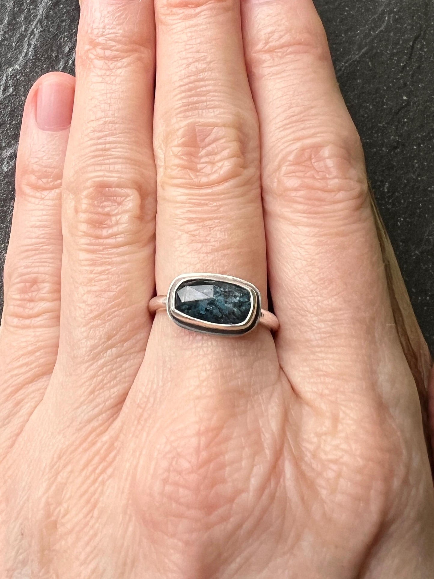 Indigo Moss Kyanite Ring