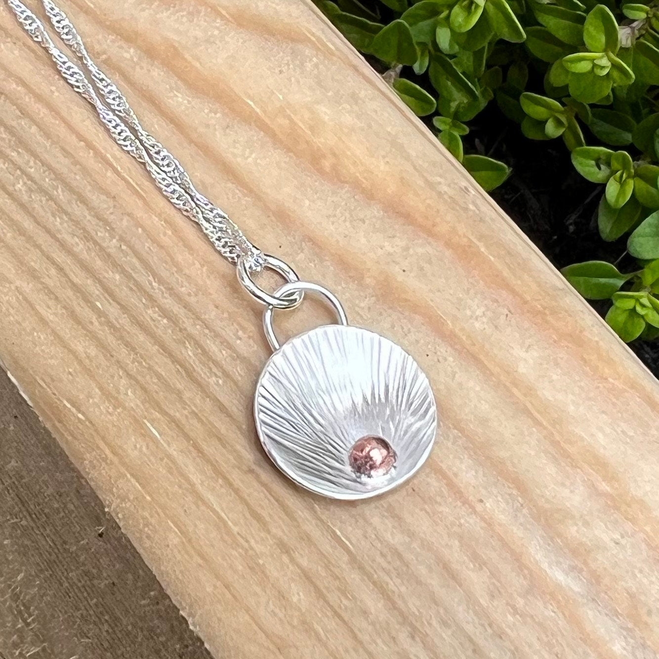 Sterling Silver and Copper Oyster Pendant
