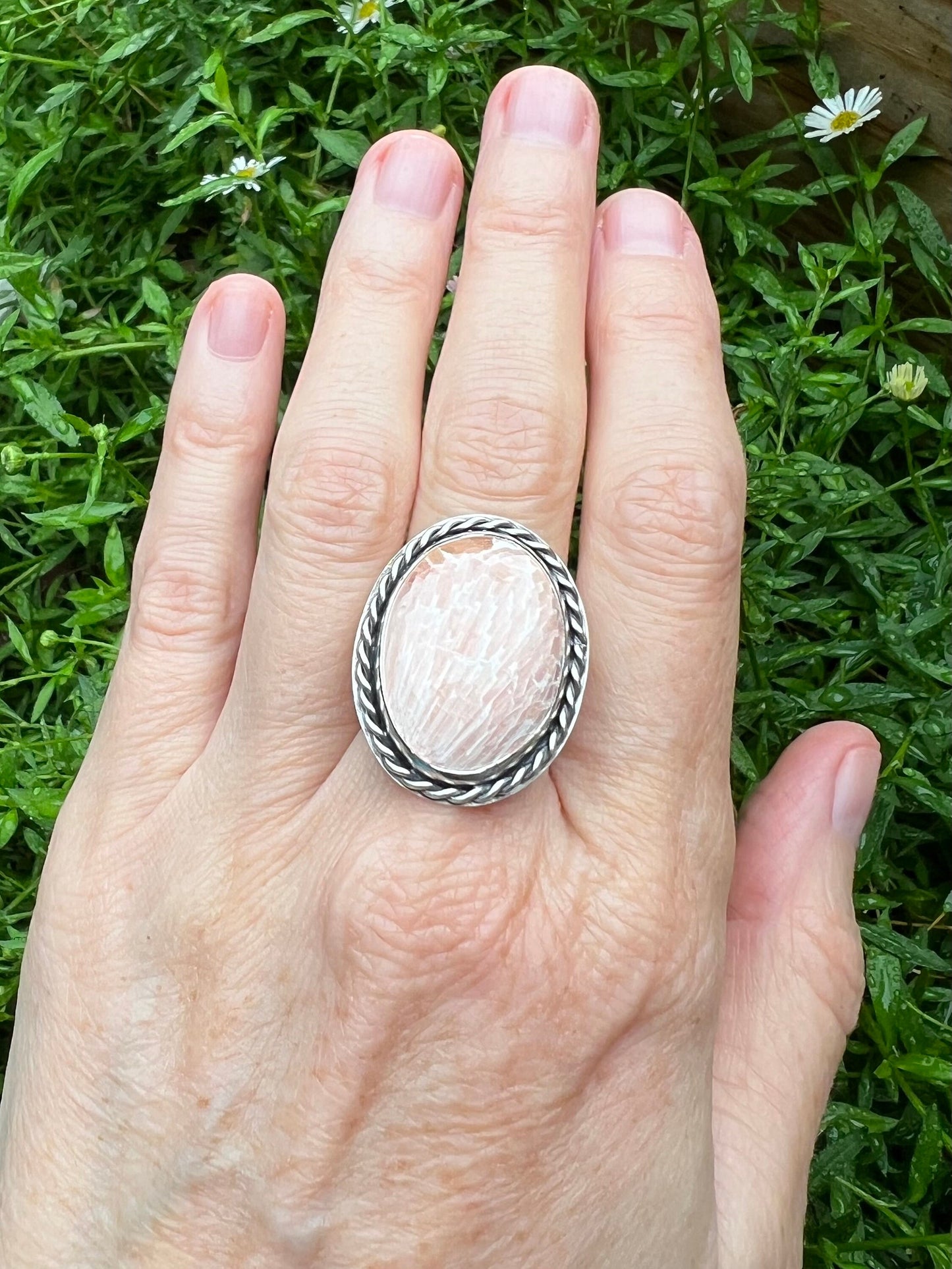 Pink Scolecite Ring