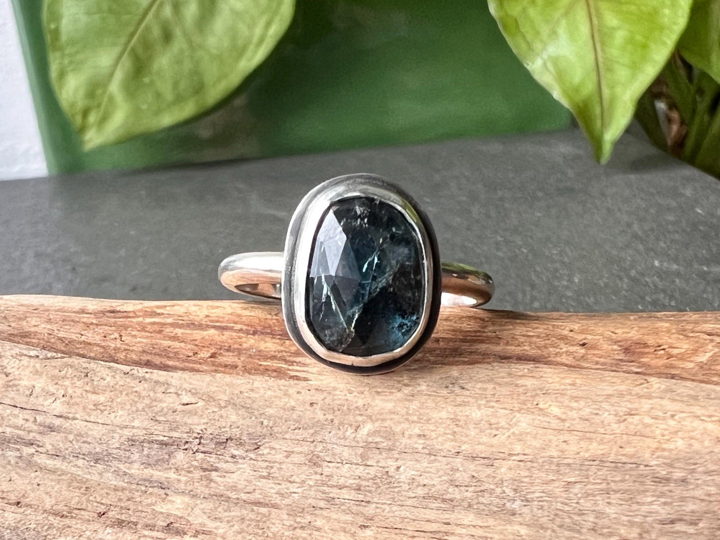 Indigo Moss Kyanite Ring