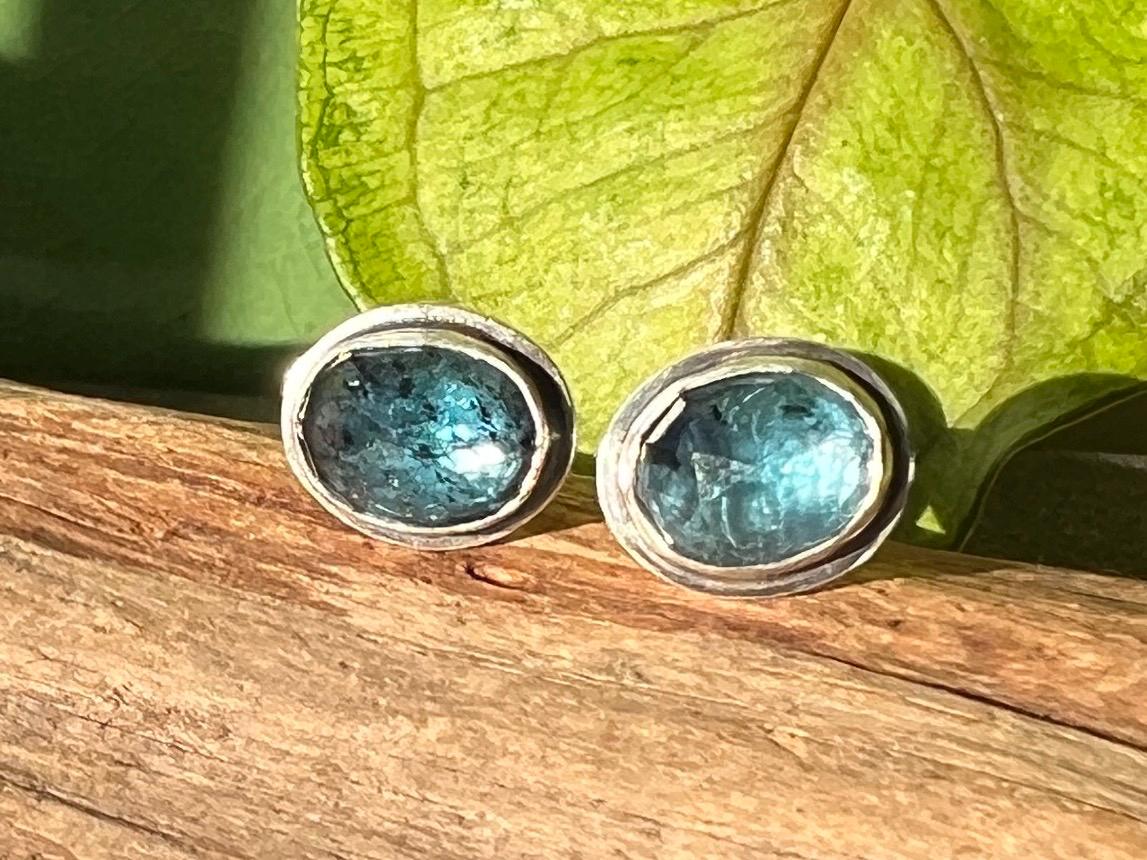 Indigo Moss Kyanite Studs