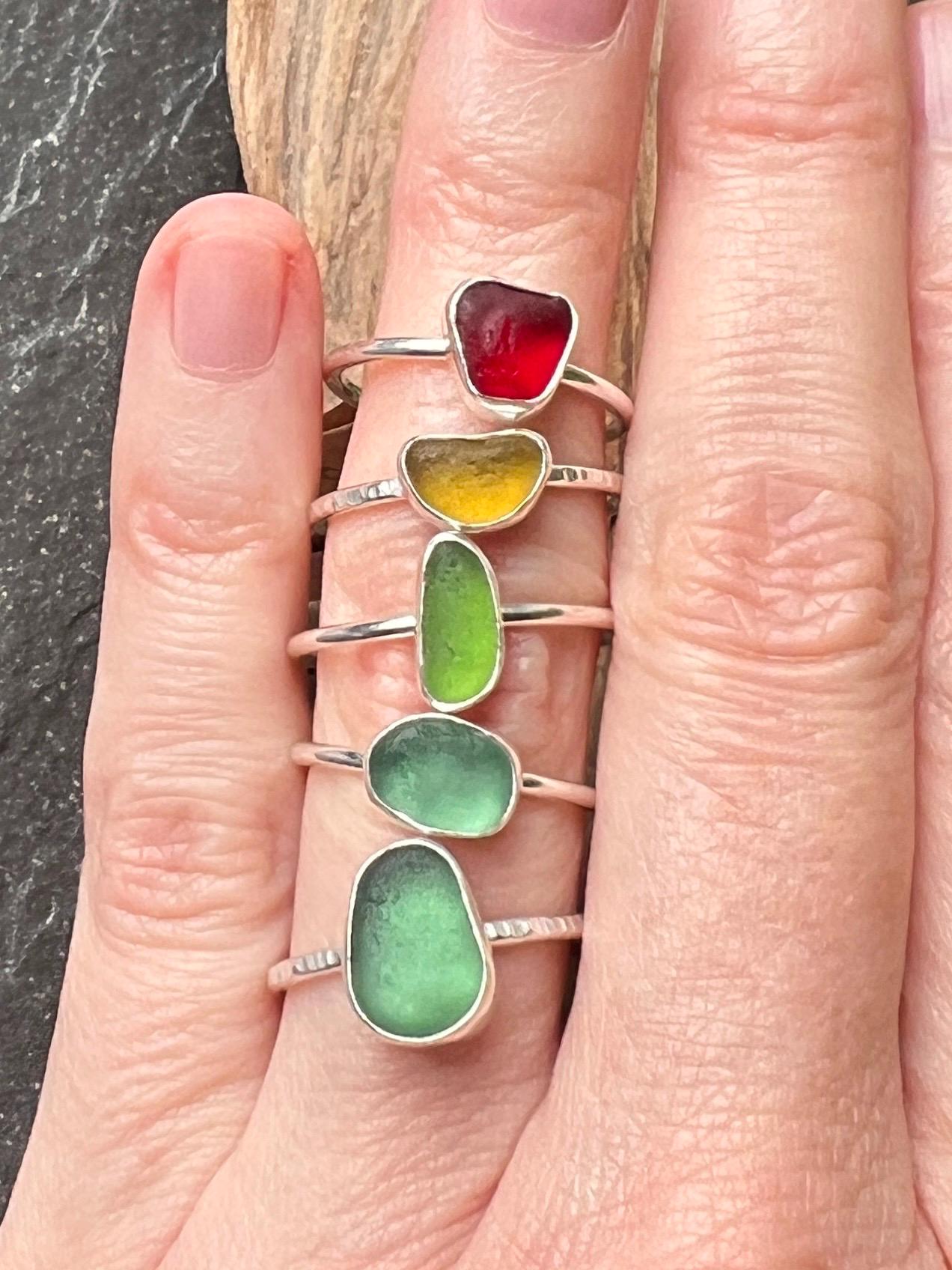 Sea Glass Stacker Ring, various sizes available