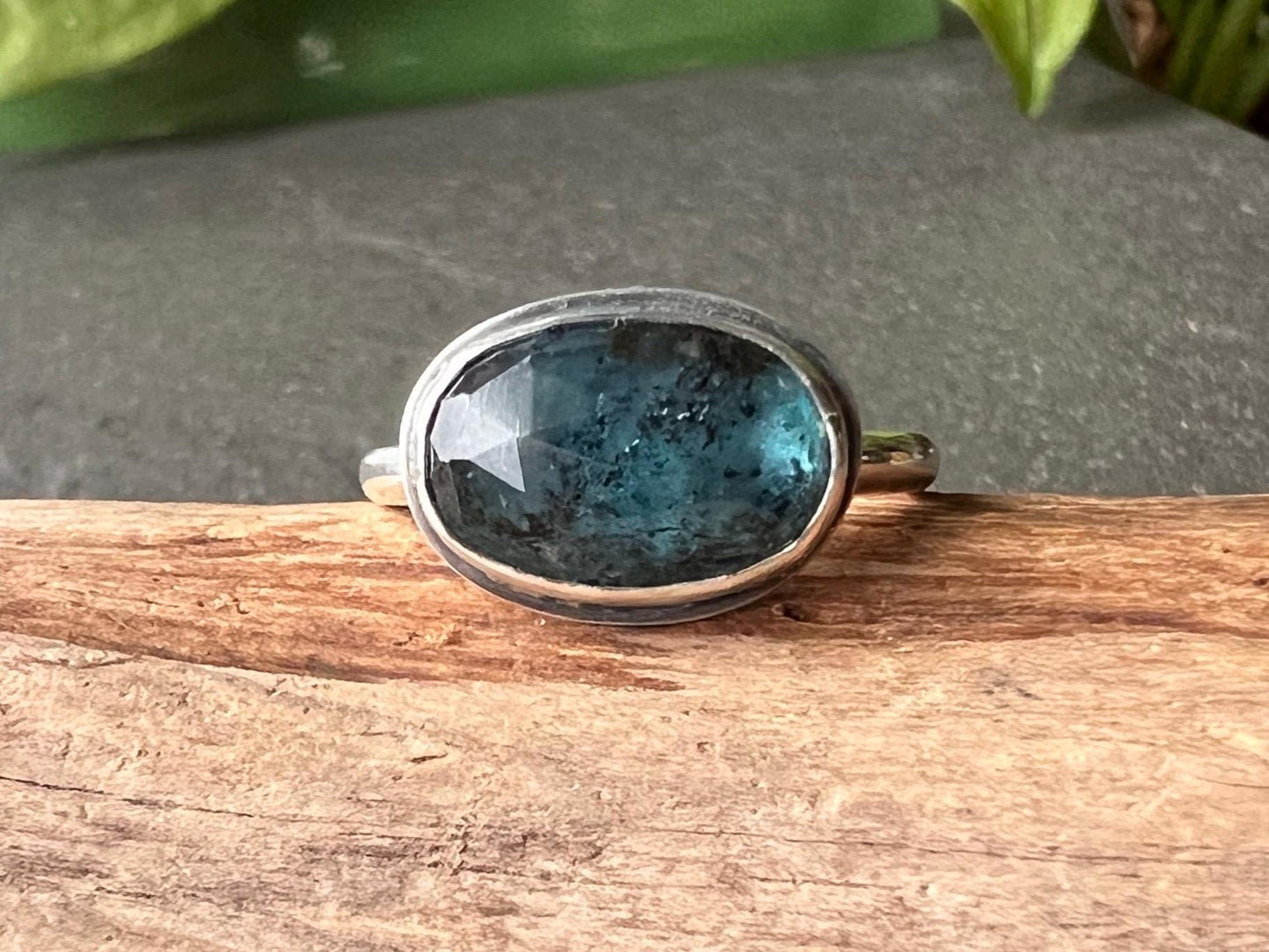 Indigo Moss Kyanite Ring