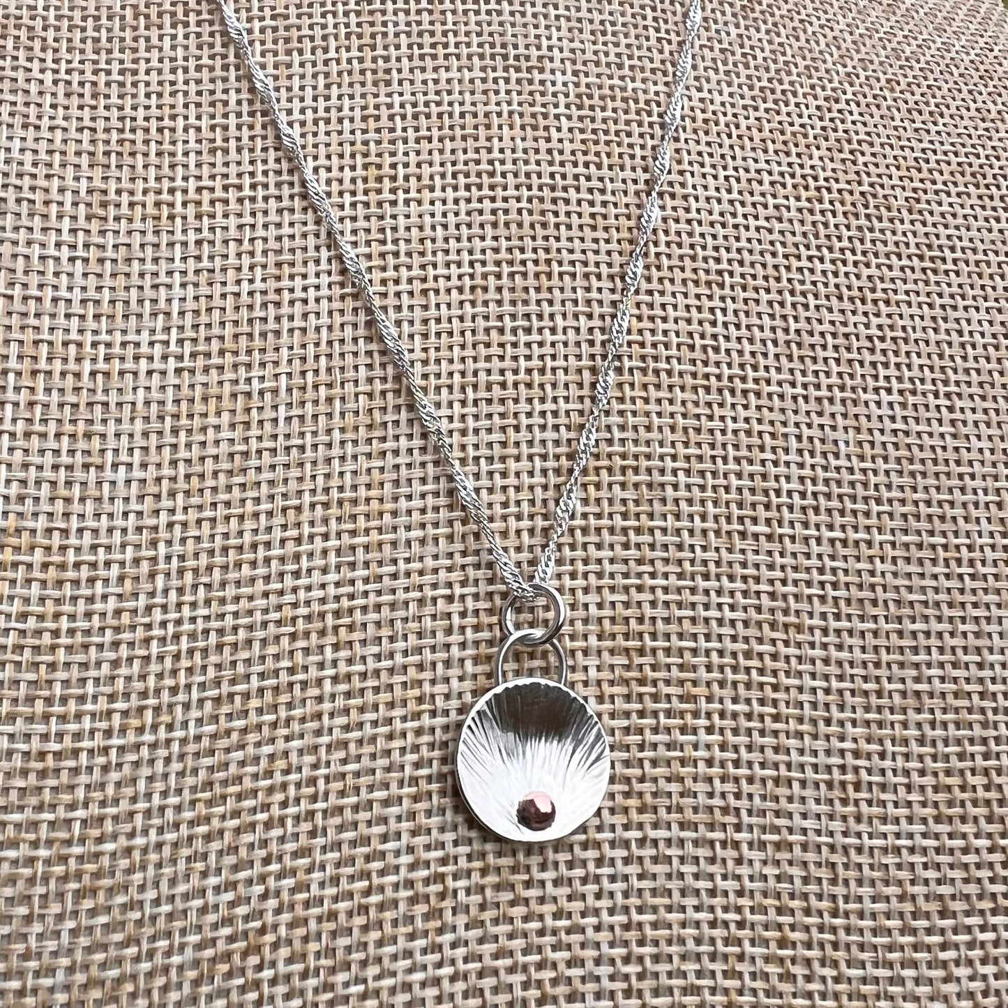 Sterling Silver and Copper Oyster Pendant
