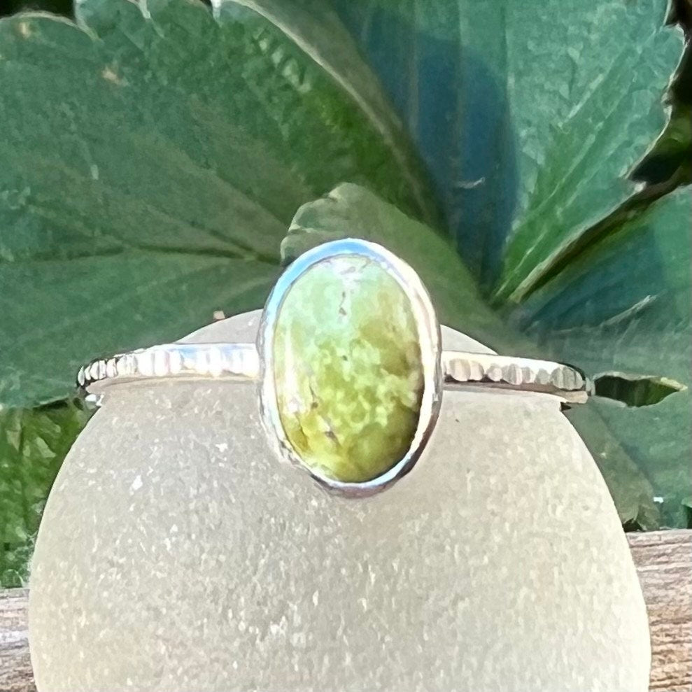 Sonoran Lime Turquoise Stacker Ring,various sizes available