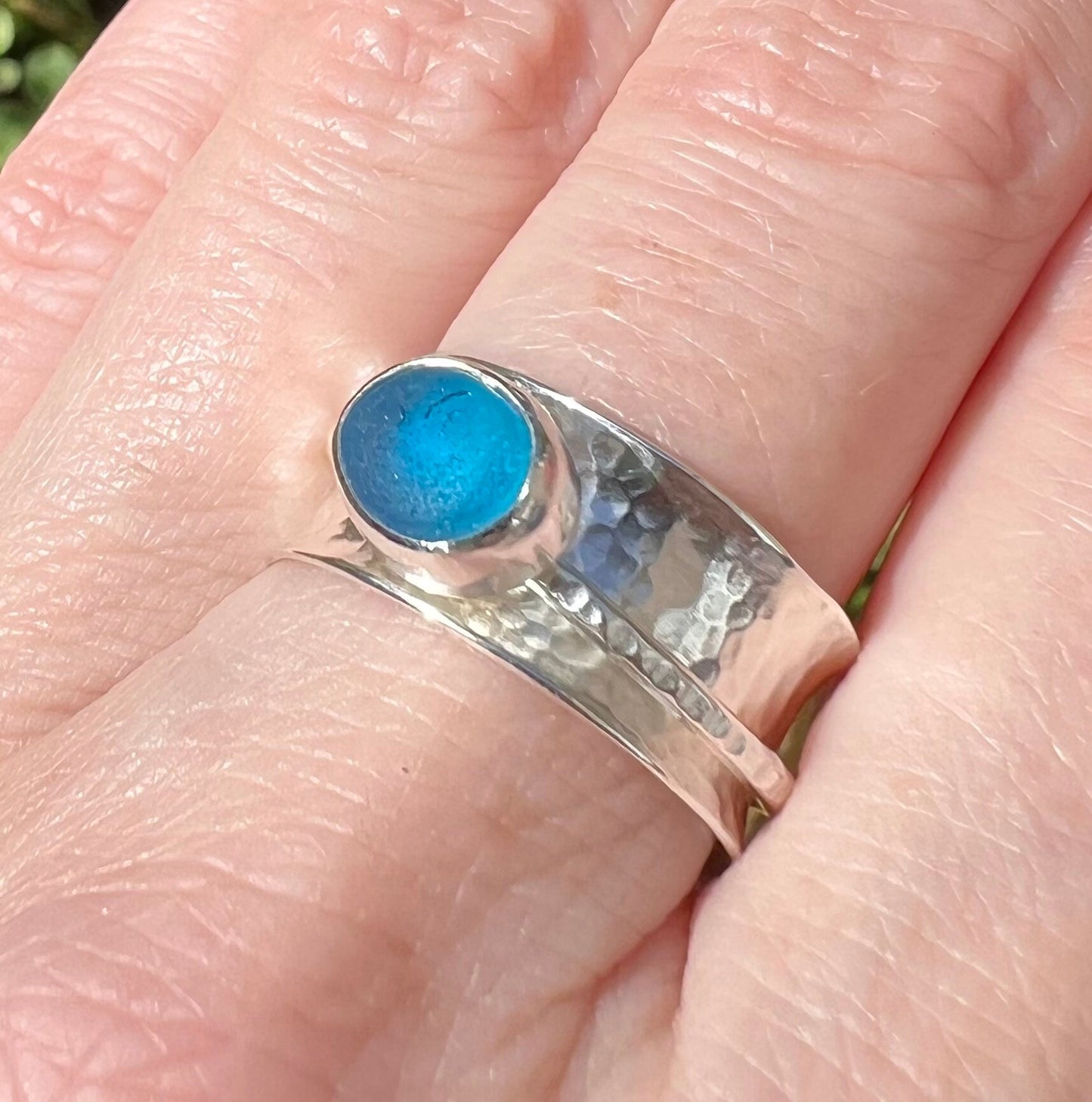 Sea Glass Spinner Ring