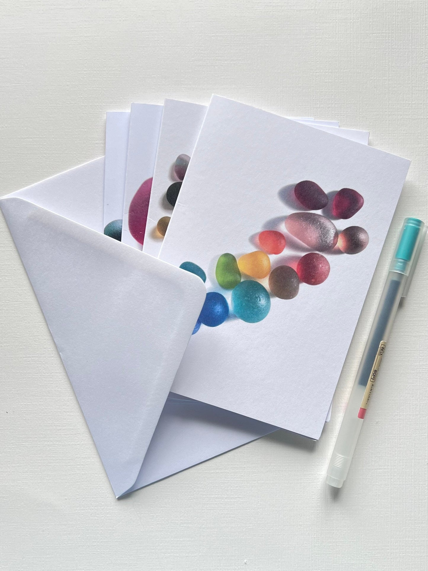 Sea Glass Greetings Cards (Pack of 4)