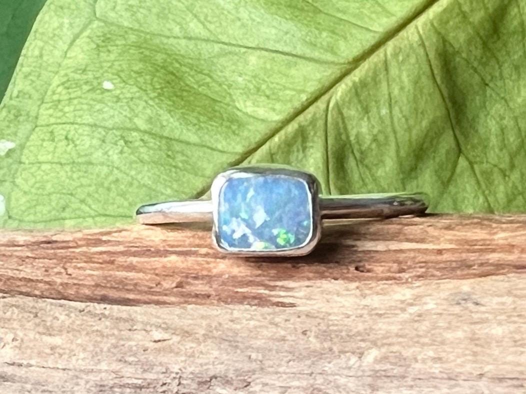 Australian Opal Doublet Stacking Ring
