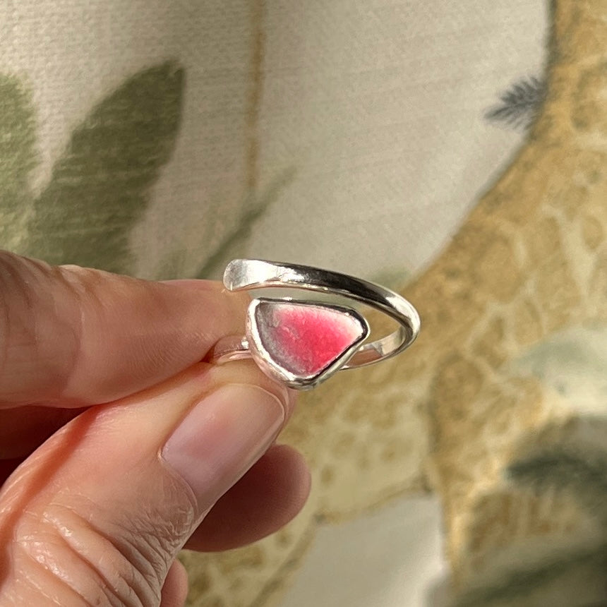 Adjustable Sea Glass Ring