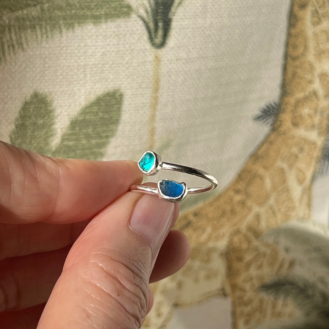 Adjustable Sea Glass Ring