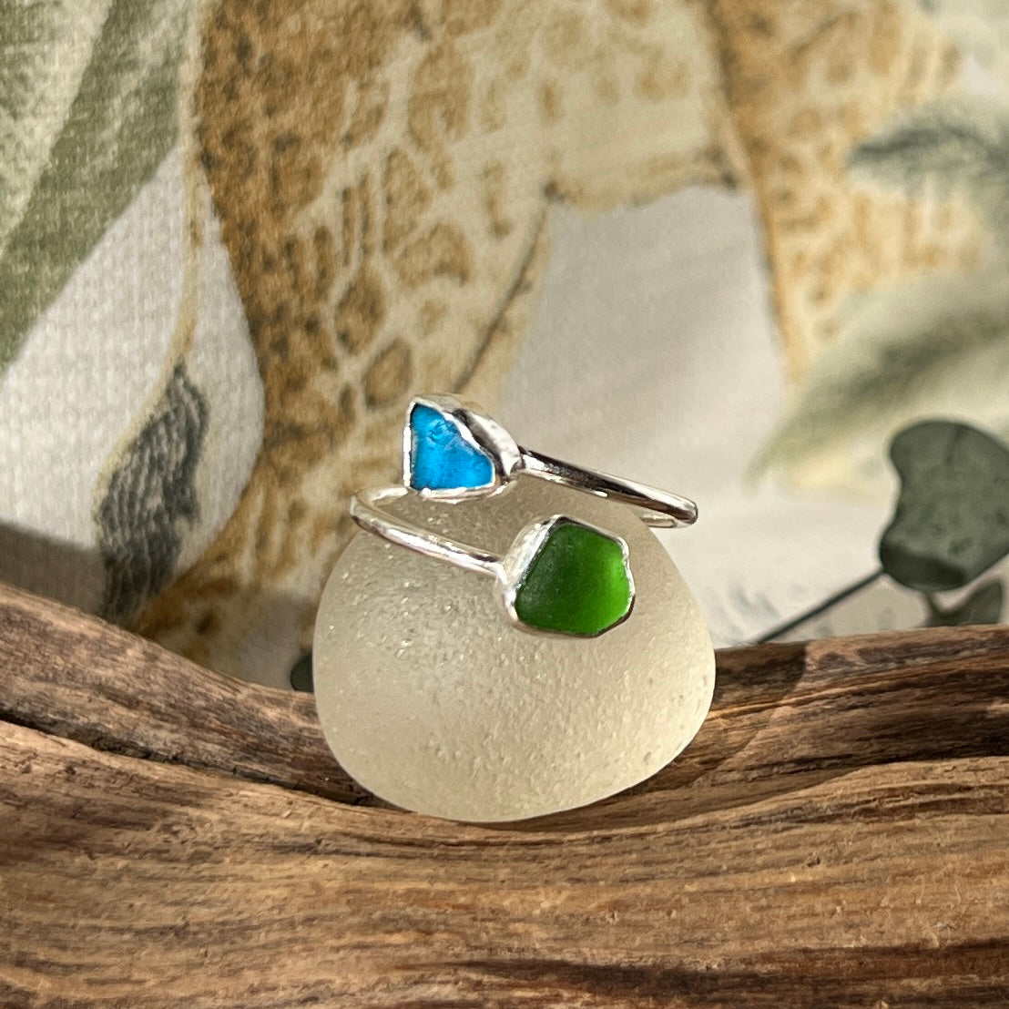 Adjustable Sea Glass Ring