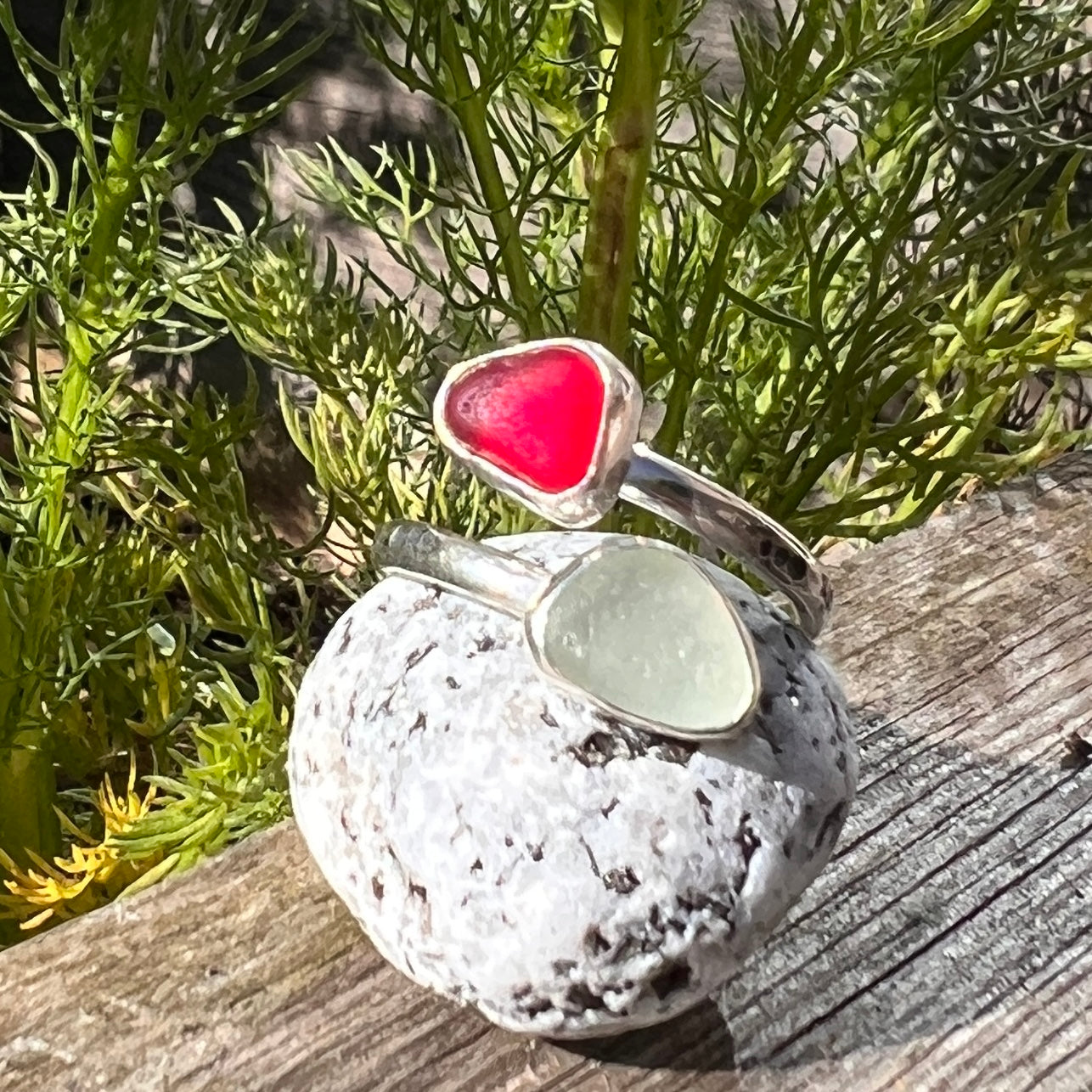 Adjustable Sea Glass Ring