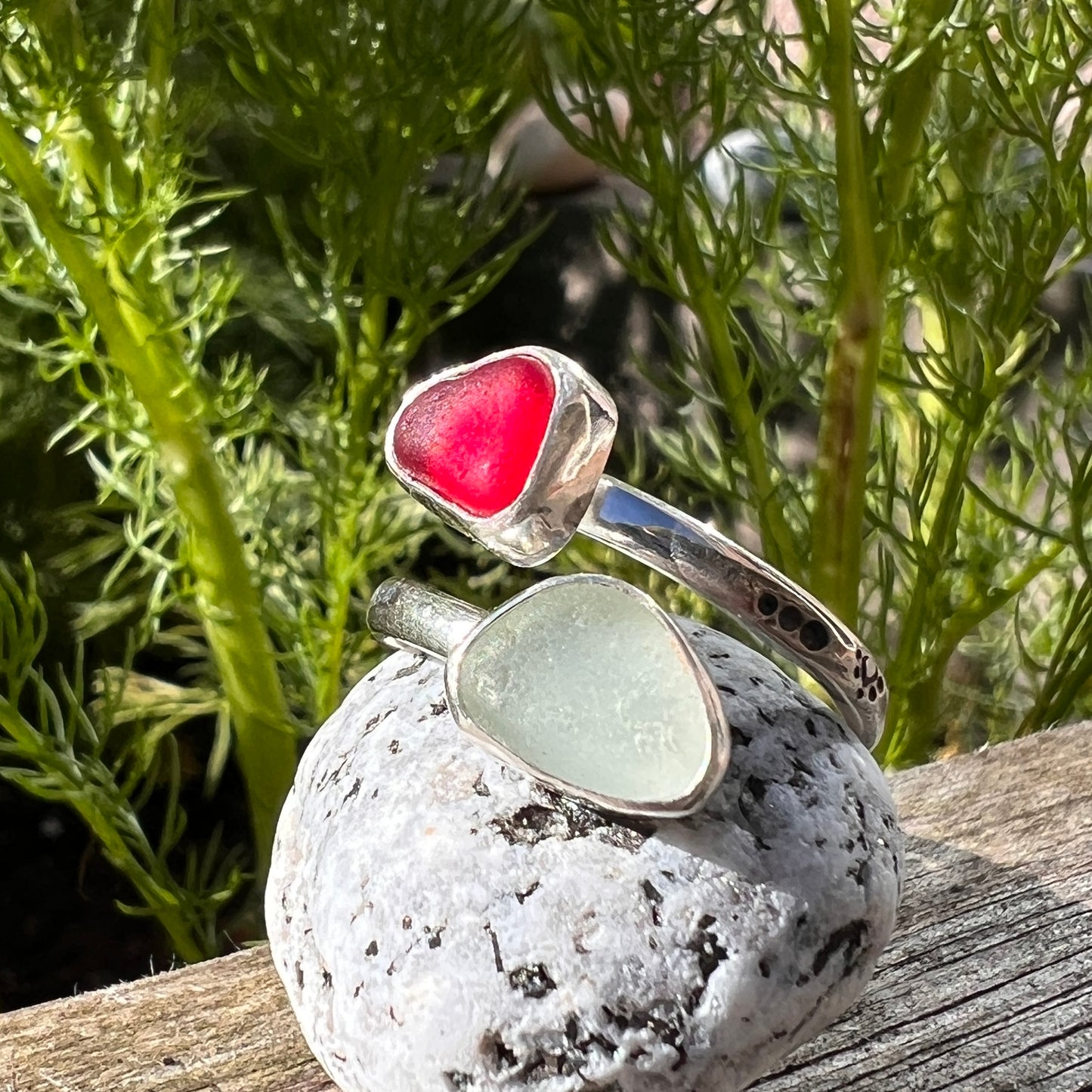 Adjustable Sea Glass Ring