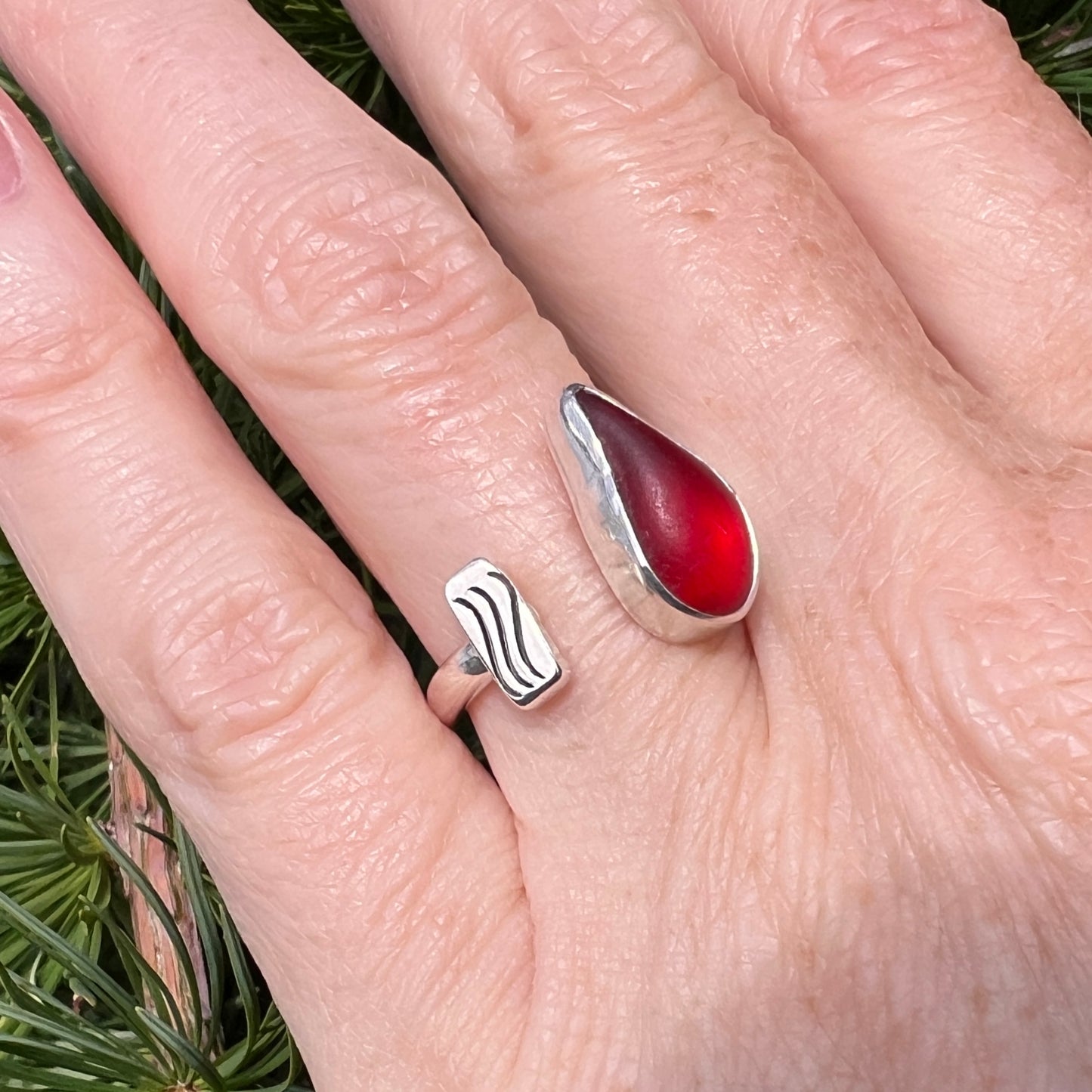 Adjustable Sea Glass Ring