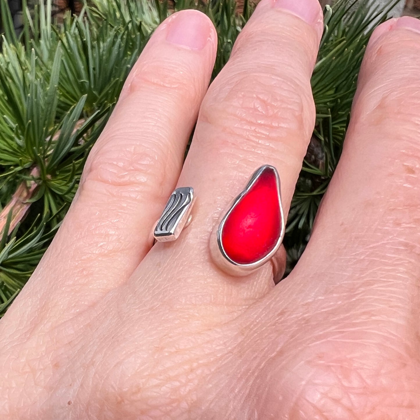Adjustable Sea Glass Ring