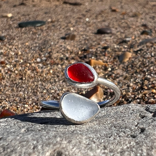 Adjustable Sea Glass Ring