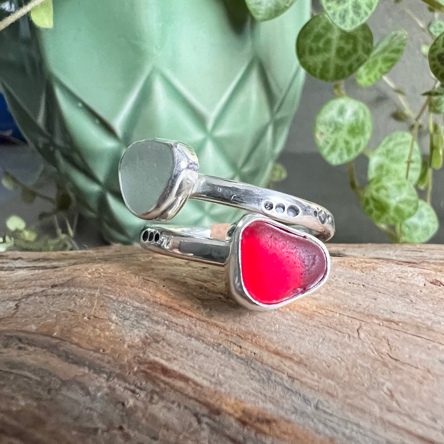 Adjustable Sea Glass Ring