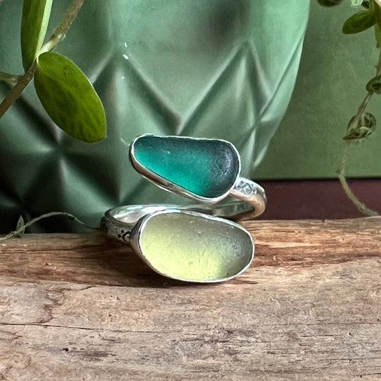 Adjustable Sea Glass Ring