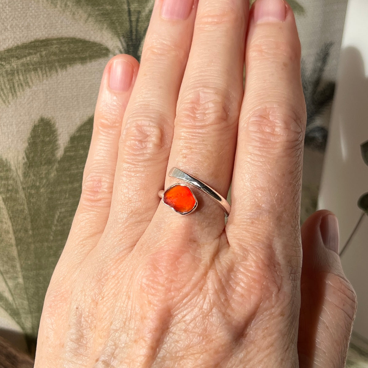 Adjustable Sea Glass Ring
