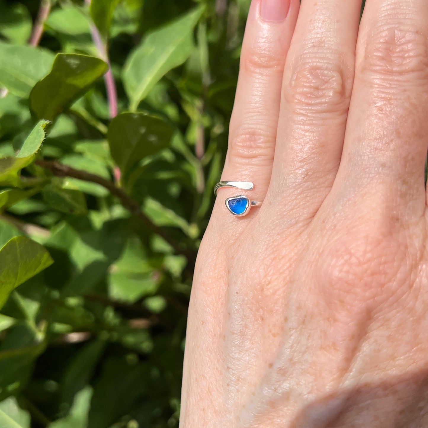 Adjustable Sea Glass Ring