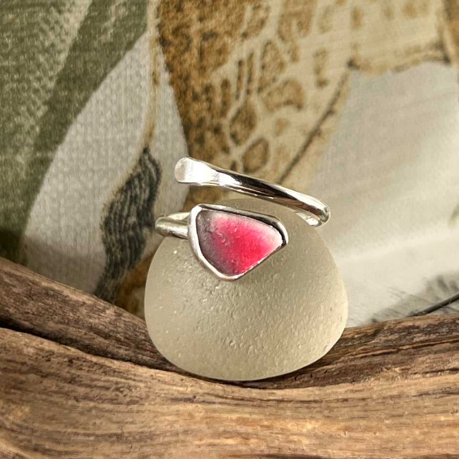 Adjustable Sea Glass Ring
