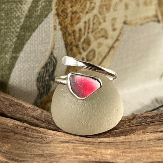 Adjustable Sea Glass Ring