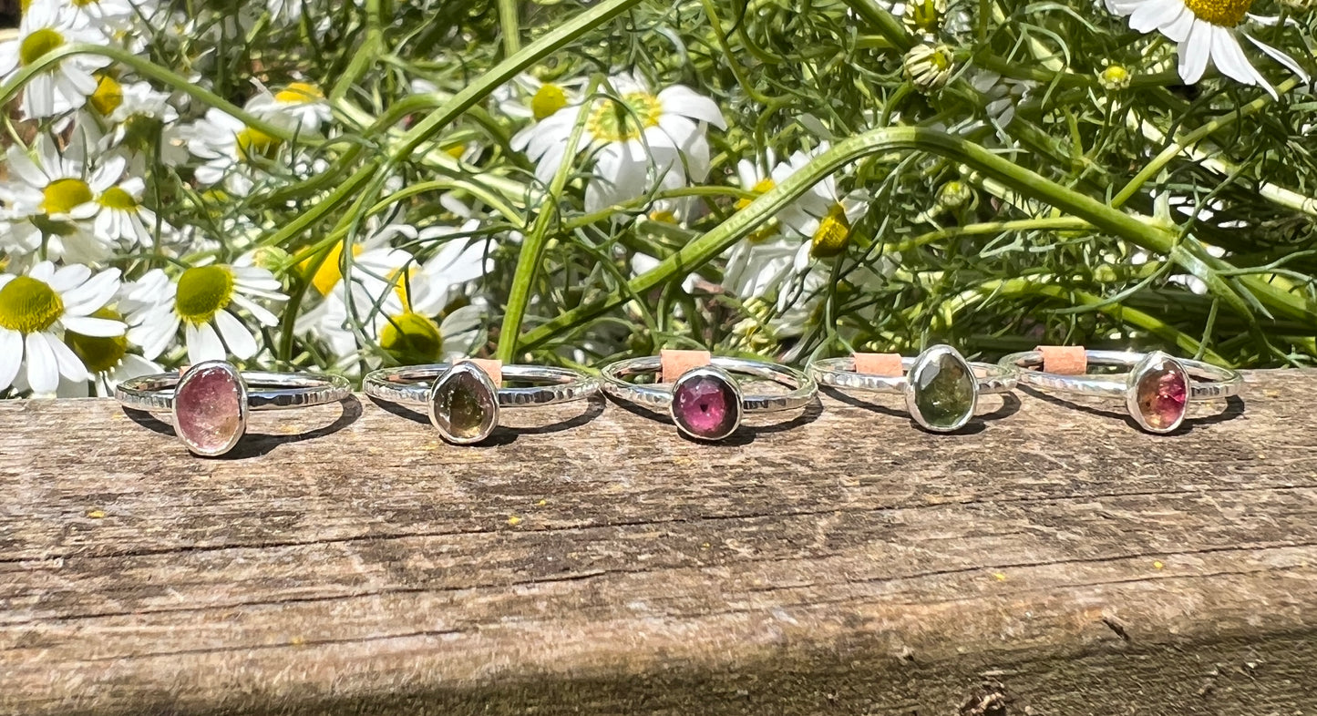 Tourmaline Stacker Rings
