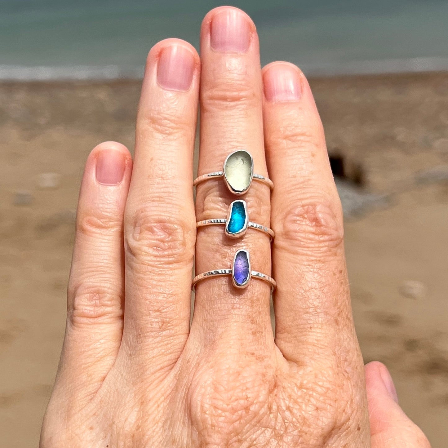 Sea Glass Stacker Ring