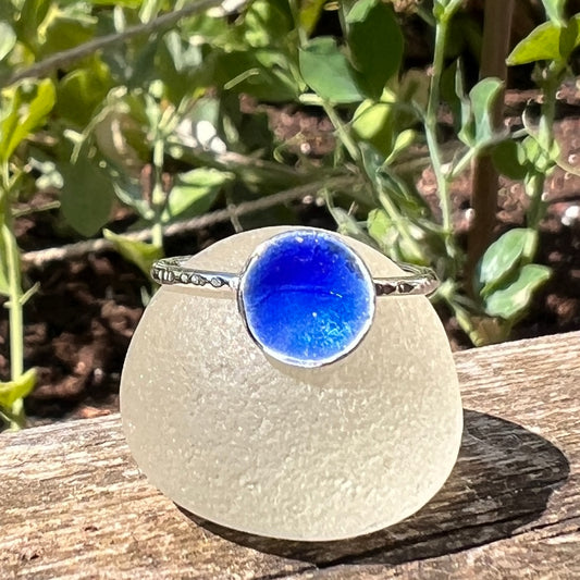 Enamel silver ring