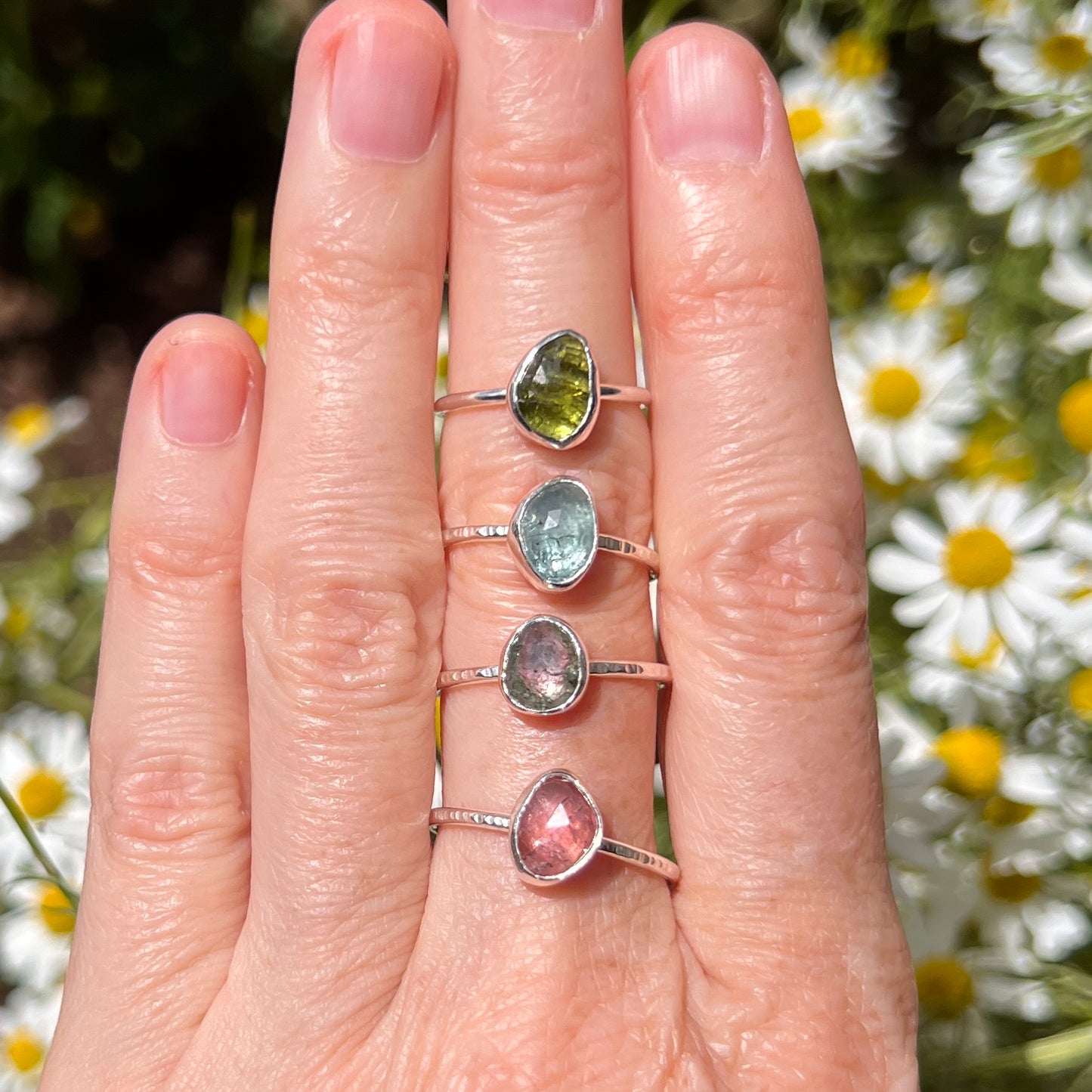 Tourmaline Stacker Rings