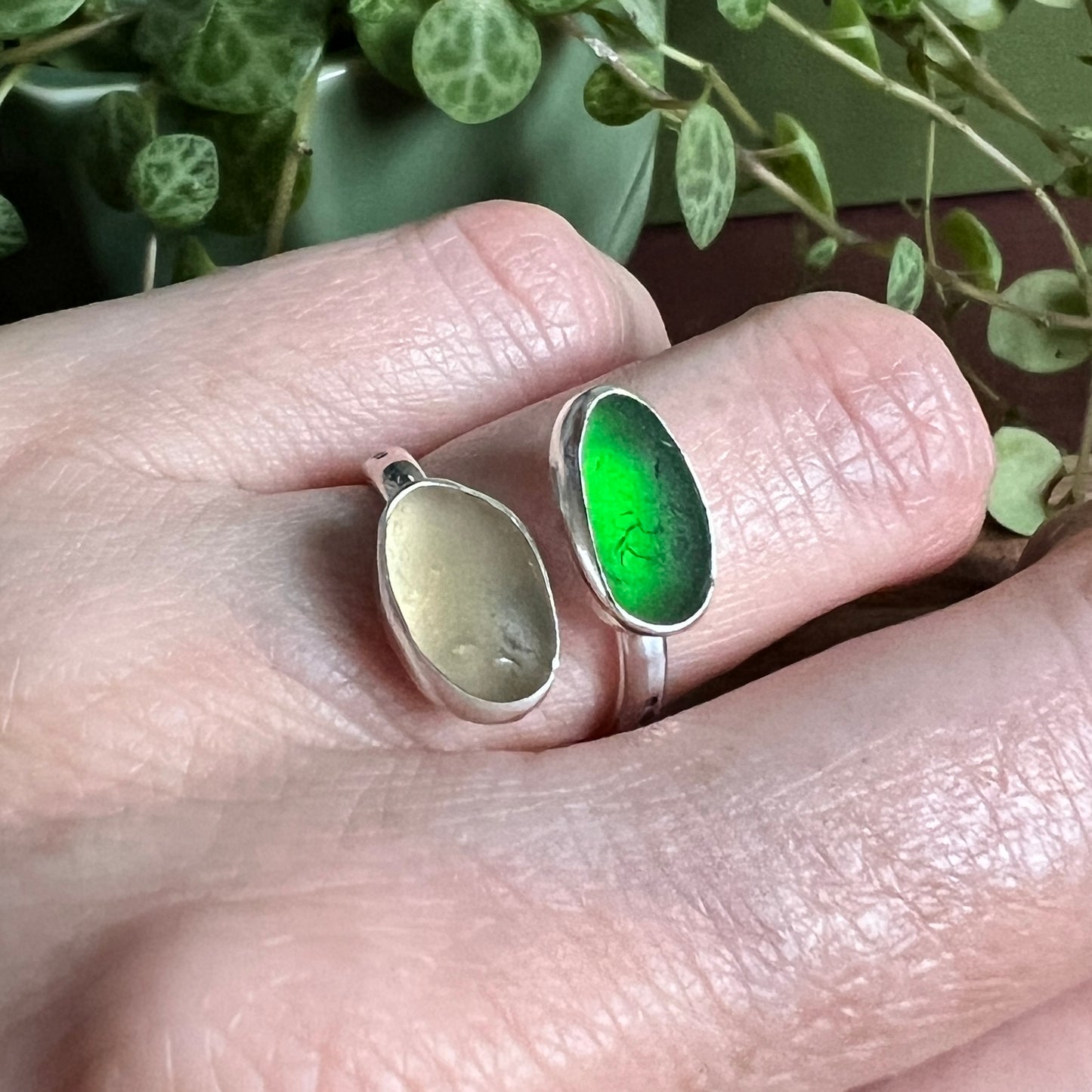 Adjustable Sea Glass Ring