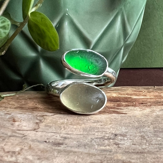 Adjustable Sea Glass Ring