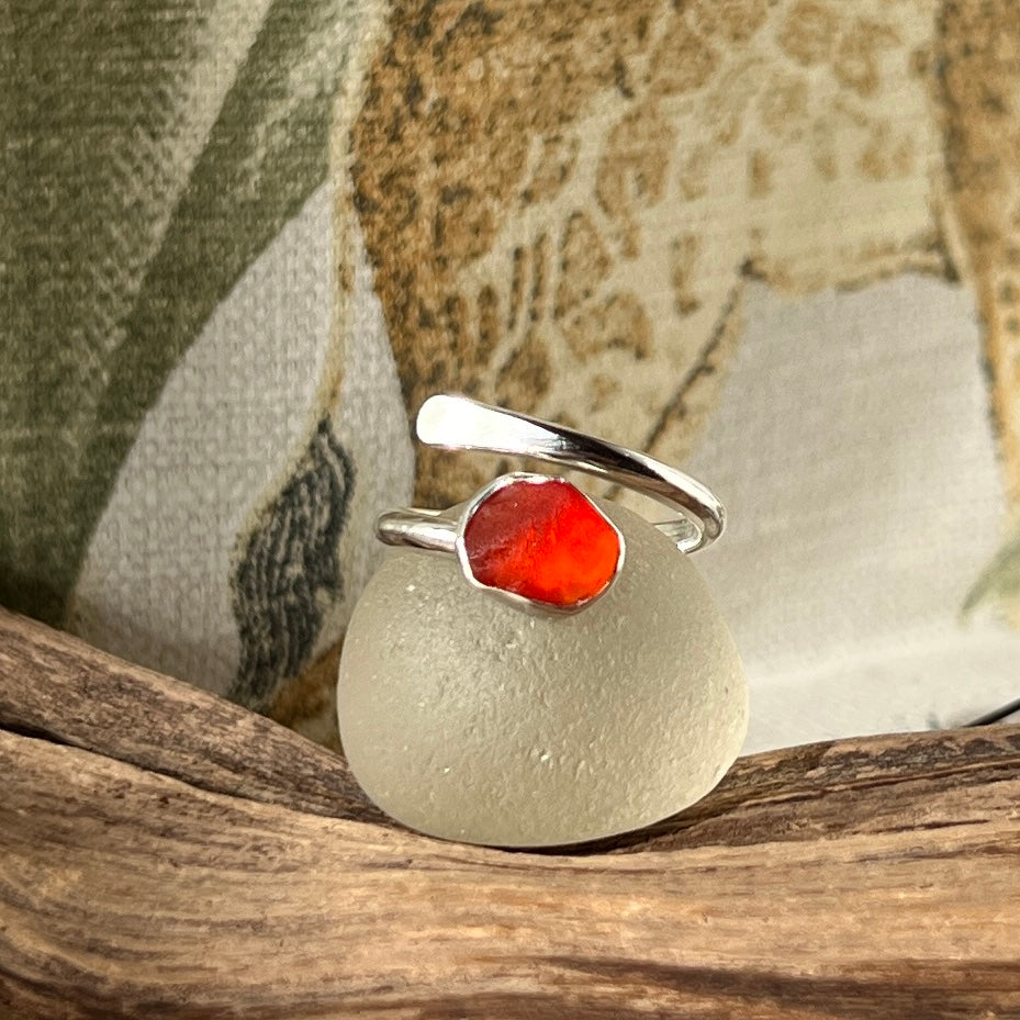 Adjustable Sea Glass Ring