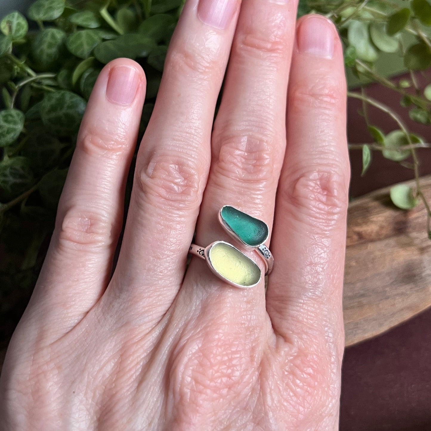 Adjustable Sea Glass Ring