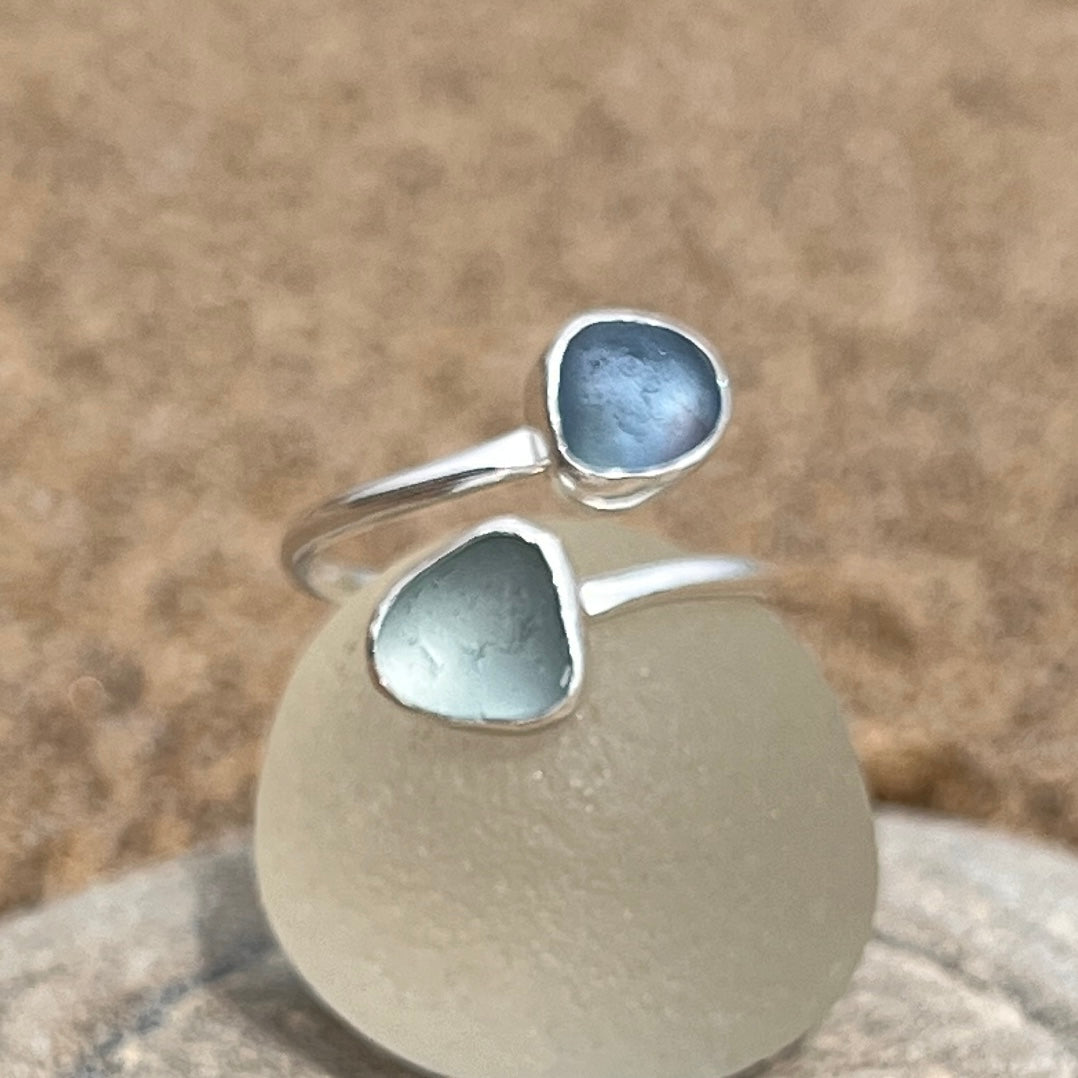 Adjustable Sea Glass Rings