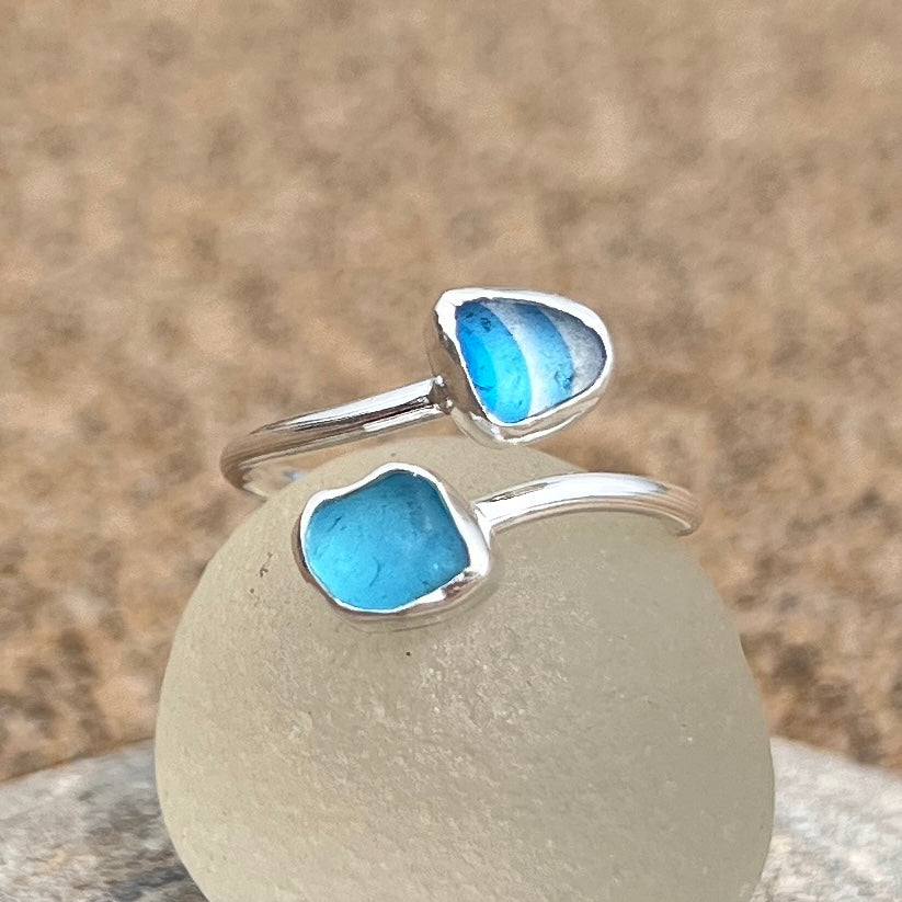 Adjustable Sea Glass Rings