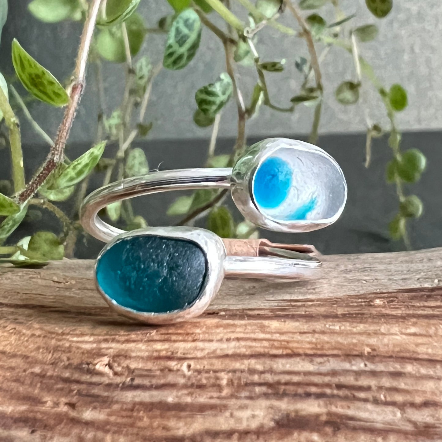 Adjustable Sea Glass Rings