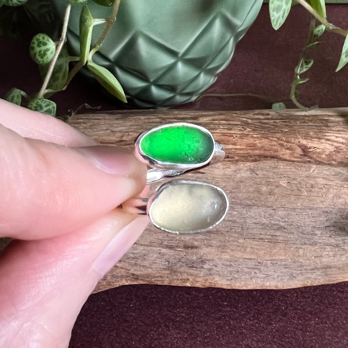 Adjustable Sea Glass Ring