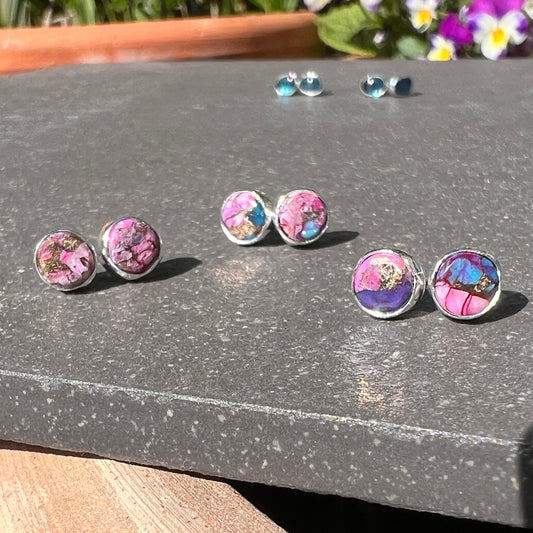 Pink Mohave Turquoise Studs