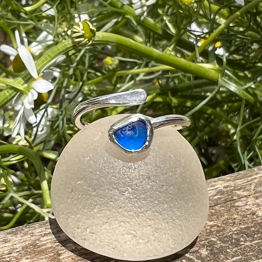Adjustable Sea Glass Ring