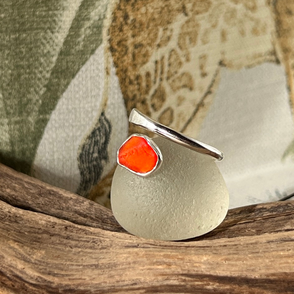 Adjustable Sea Glass Ring
