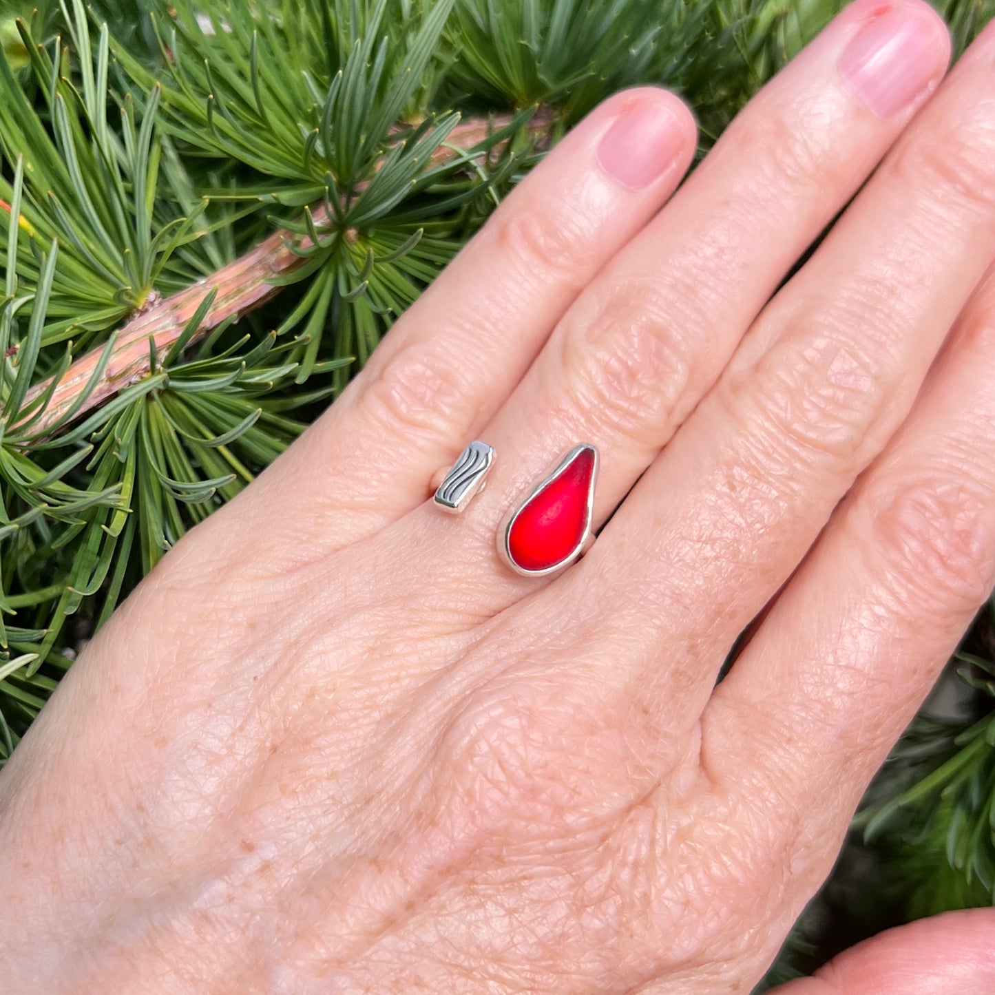 Adjustable Sea Glass Ring